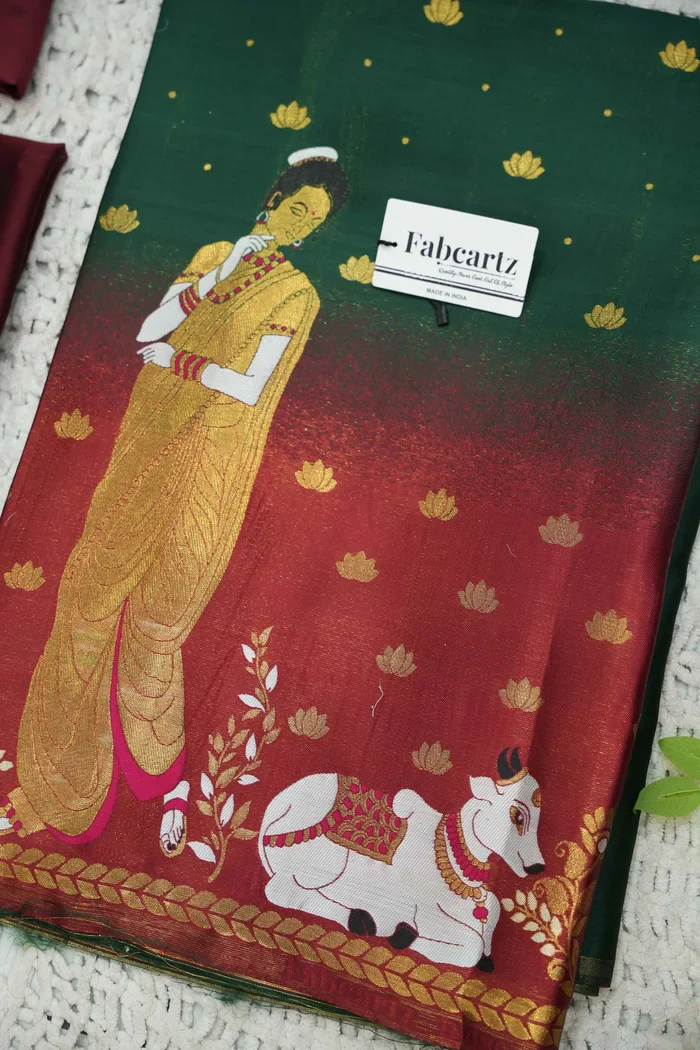 Beautiful South Indian Style Half Saree with Embroidery Blouse and Dupatta for Women | Gauri - Image 61