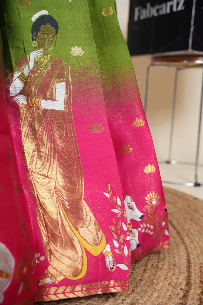 Beautiful South Indian Style Half Saree with Embroidery Blouse and Dupatta for Women | Gauri - Image 18