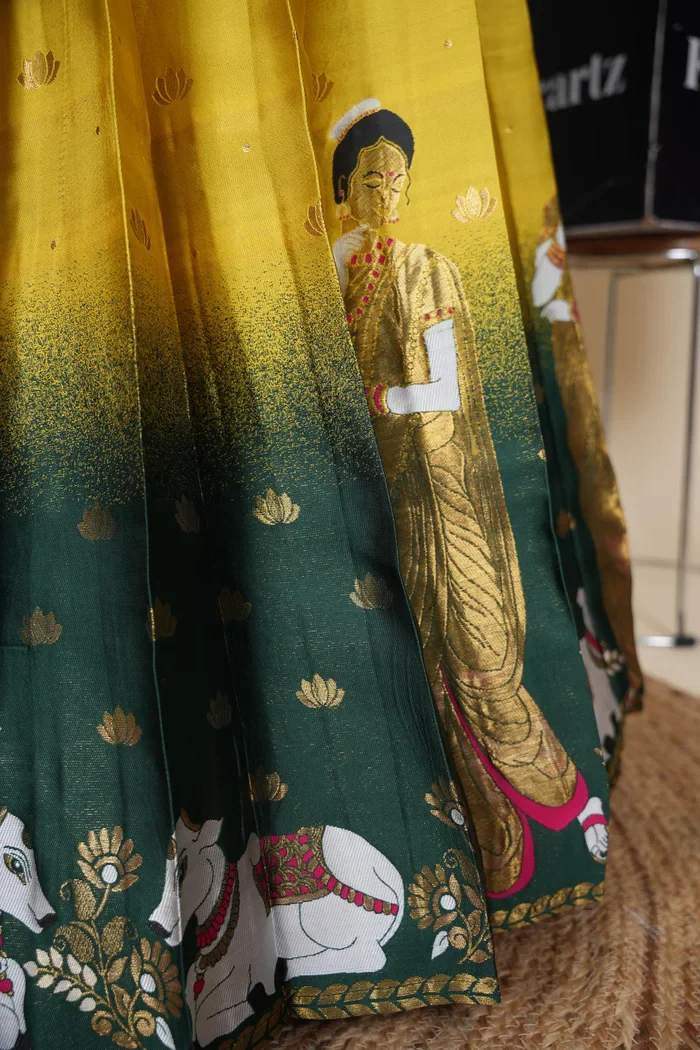 Beautiful South Indian Style Half Saree with Embroidery Blouse and Dupatta for Women | Gauri - Image 45
