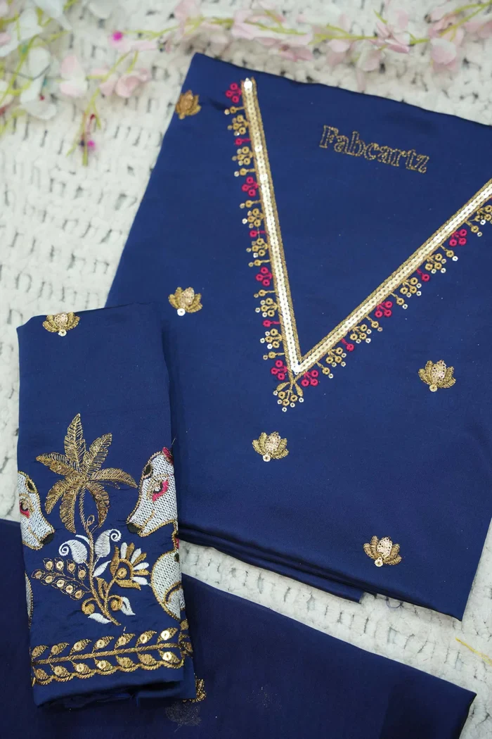 Beautiful South Indian Style Half Saree with Embroidery Blouse and Dupatta for Women | Gauri - Image 59