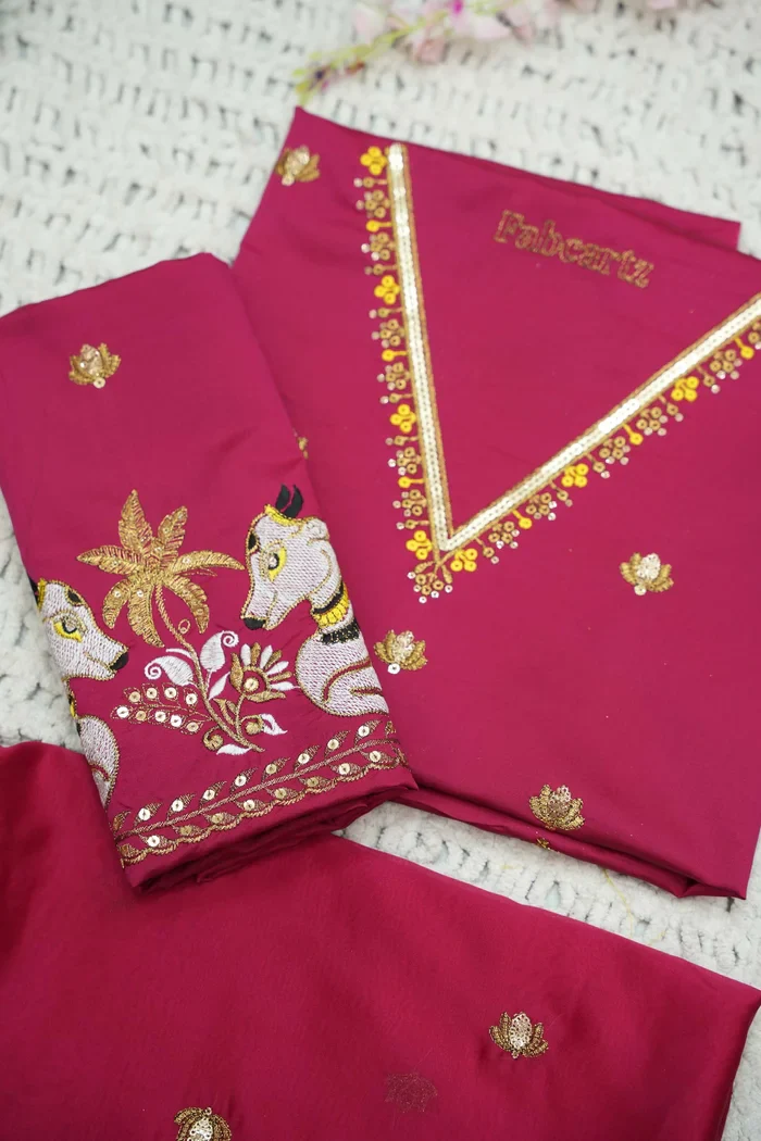 Beautiful South Indian Style Half Saree with Embroidery Blouse and Dupatta for Women | Gauri - Image 69