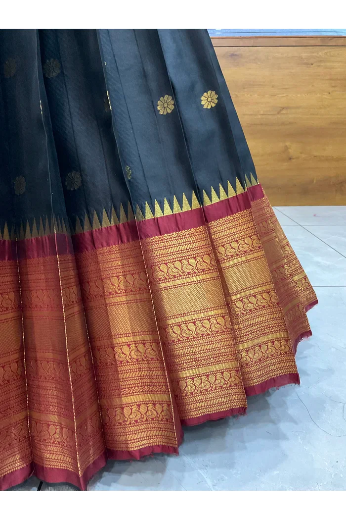 Beautiful South Indian Style Half Saree with Embroidery Blouse and Dupatta for Women | Hyderabadi - Image 12