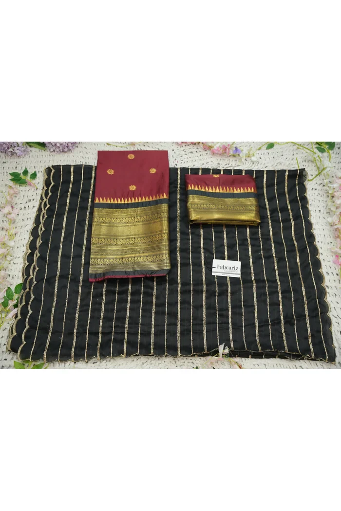 Beautiful South Indian Style Half Saree with Embroidery Blouse and Dupatta for Women | Hyderabadi - Image 59
