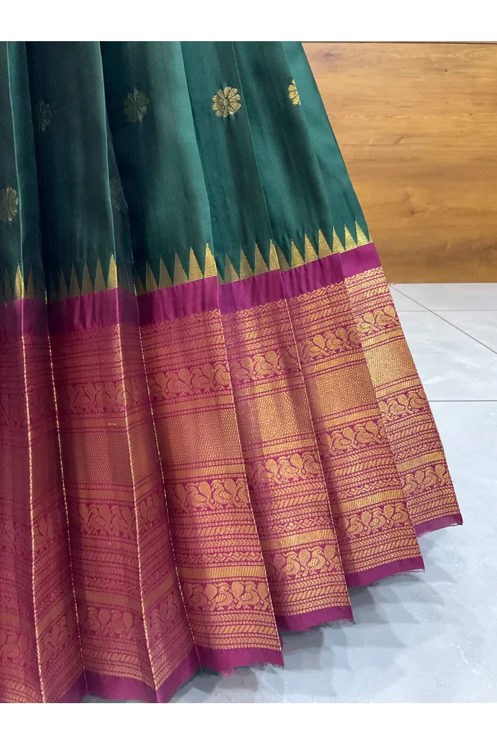 Beautiful South Indian Style Half Saree with Embroidery Blouse and Dupatta for Women | Hyderabadi - Image 6