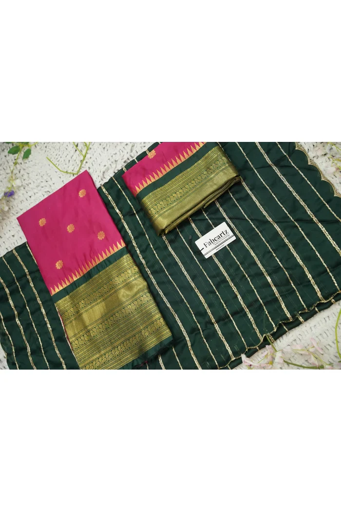 Beautiful South Indian Style Half Saree with Embroidery Blouse and Dupatta for Women | Hyderabadi - Image 81