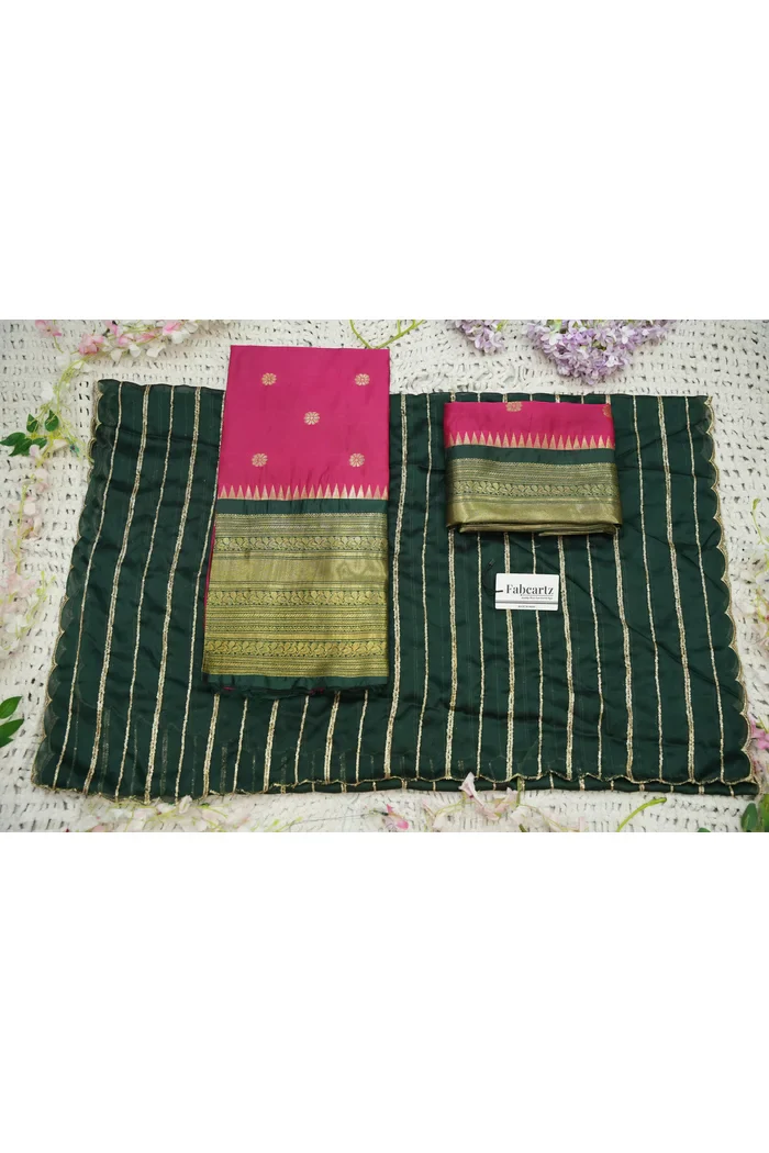 Beautiful South Indian Style Half Saree with Embroidery Blouse and Dupatta for Women | Hyderabadi - Image 82