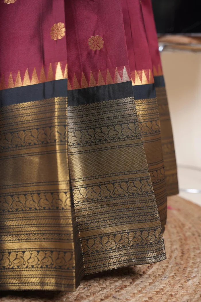 Beautiful South Indian Style Half Saree with Embroidery Blouse and Dupatta for Women | Hyderabadi Kv - Image 24