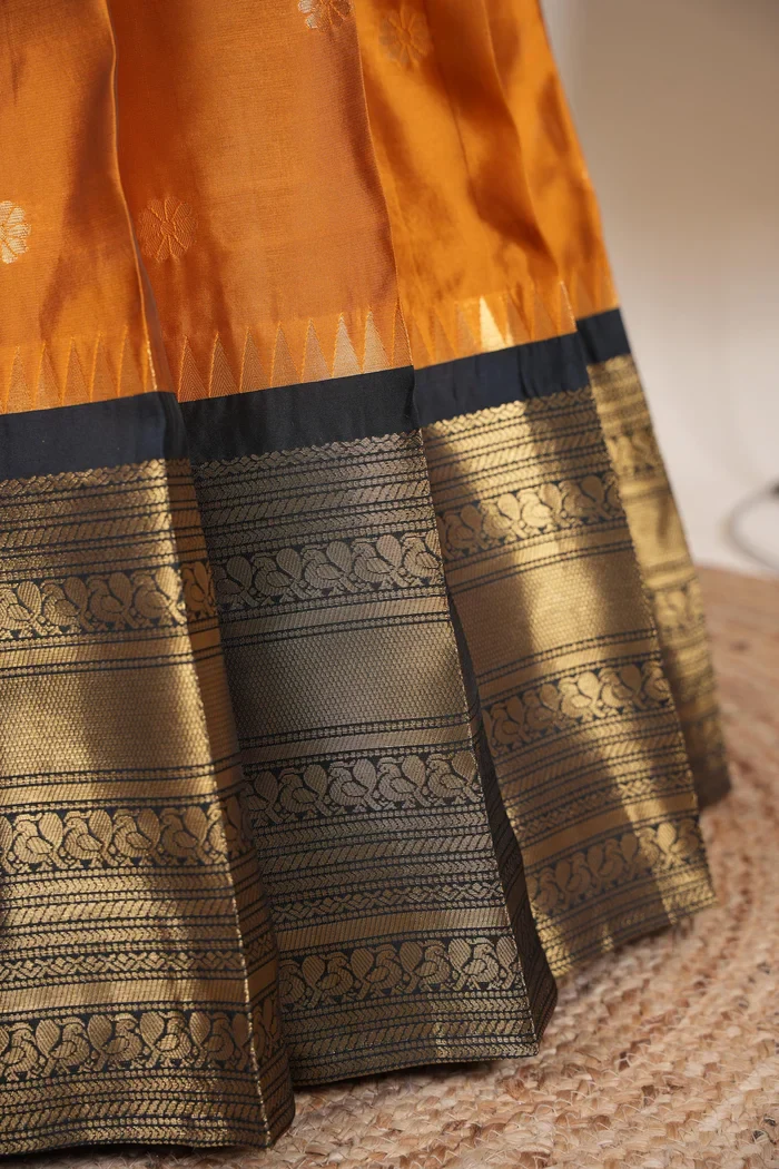 Beautiful South Indian Style Half Saree with Embroidery Blouse and Dupatta for Women | Hyderabadi Kv - Image 32