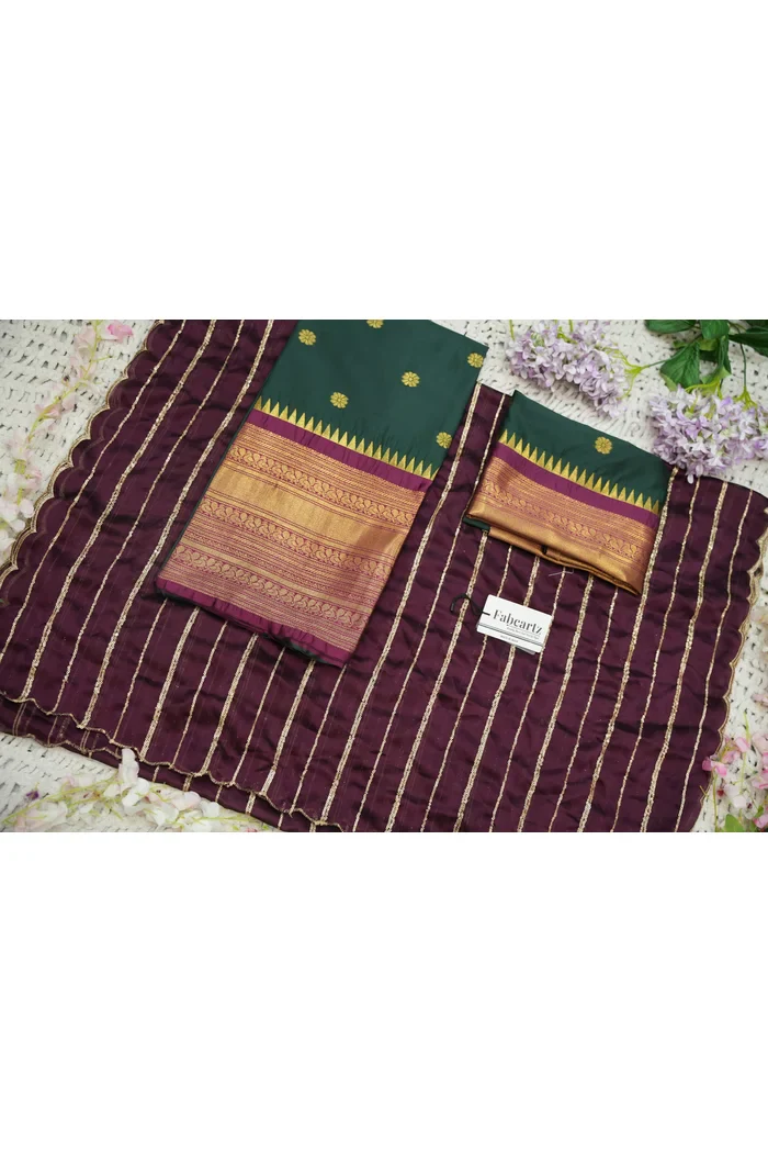 Beautiful South Indian Style Half Saree with Embroidery Blouse and Dupatta for Women | Hyderabadi Kv - Image 52