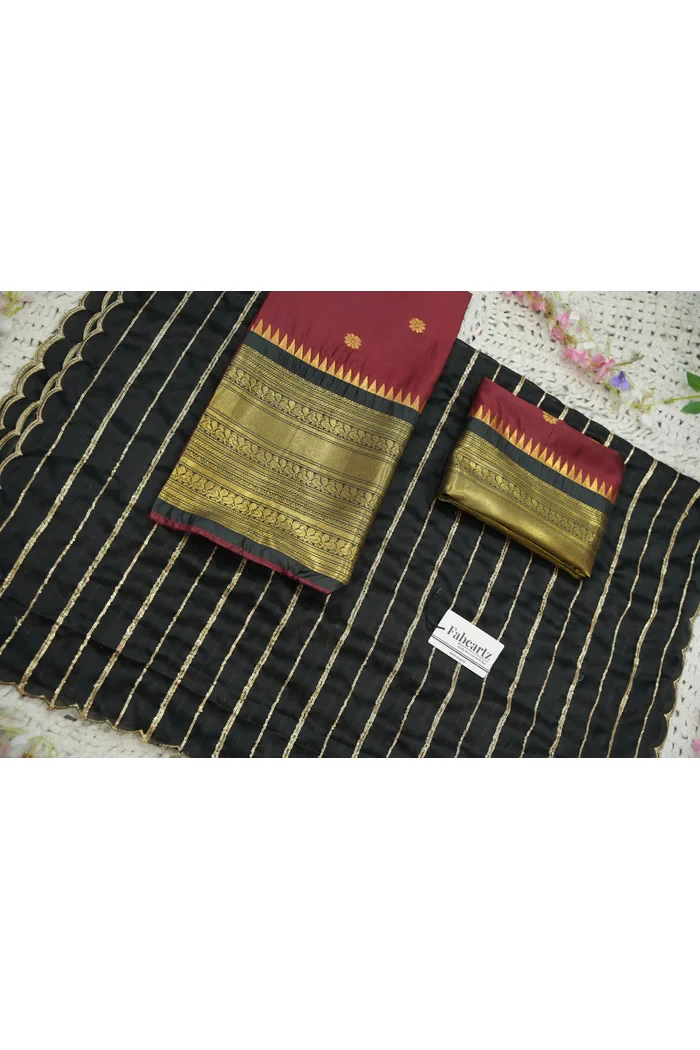 Beautiful South Indian Style Half Saree with Embroidery Blouse and Dupatta for Women | Hyderabadi Kv - Image 66