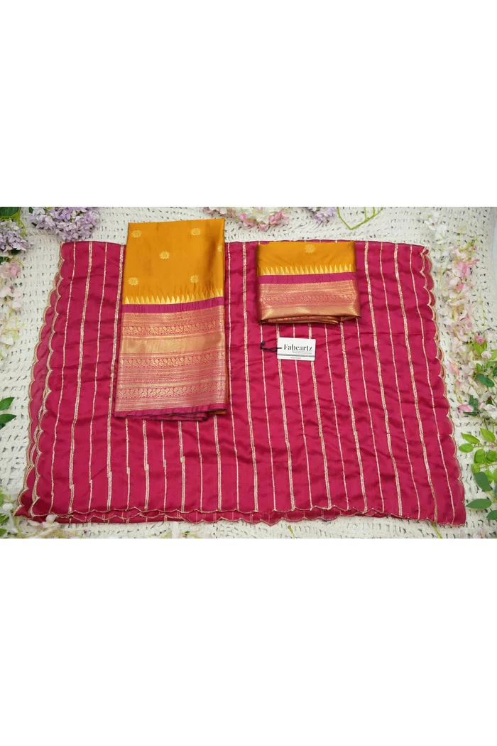 Beautiful South Indian Style Half Saree with Embroidery Blouse and Dupatta for Women | Hyderabadi Kv - Image 82