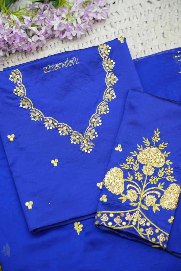 Beautiful South Indian Style Half Saree with Embroidery Blouse and Dupatta for Women | Kalyani Kv - Image 103