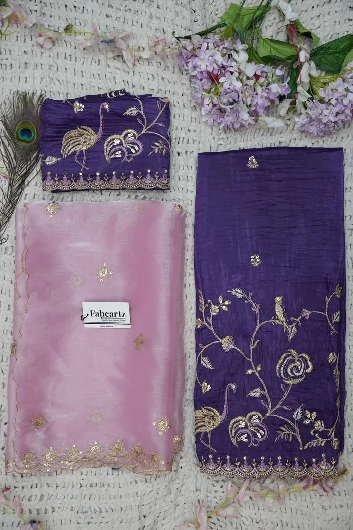 Beautiful South Indian Style Half Saree with Embroidery Blouse and Dupatta for Women | Shuturamurg - Image 20