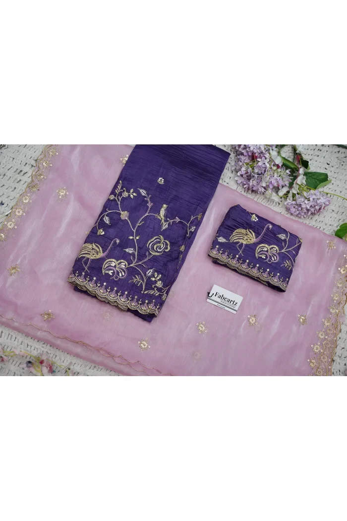 Beautiful South Indian Style Half Saree with Embroidery Blouse and Dupatta for Women | Shuturamurg - Image 26