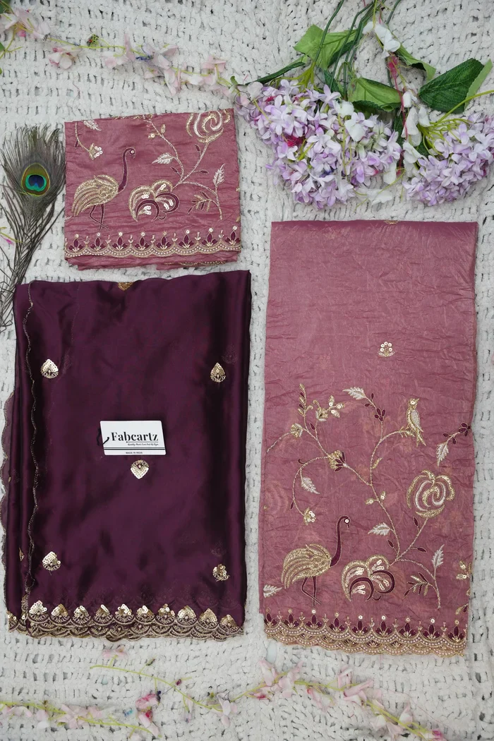Beautiful South Indian Style Half Saree with Embroidery Blouse and Dupatta for Women | Shuturamurg - Image 30