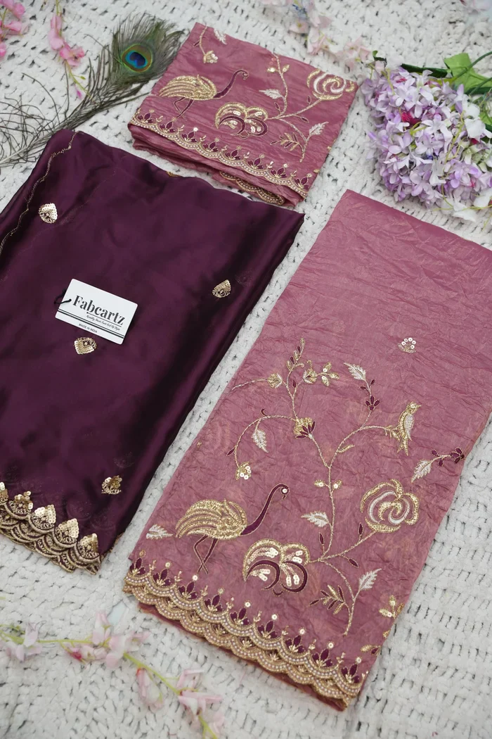 Beautiful South Indian Style Half Saree with Embroidery Blouse and Dupatta for Women | Shuturamurg - Image 32