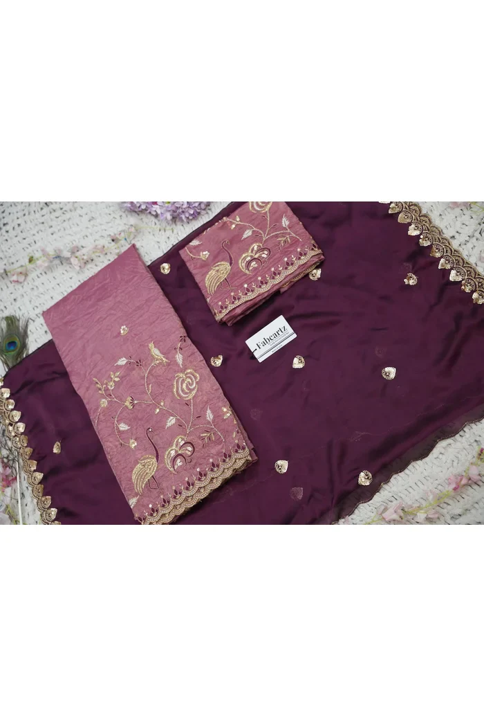 Beautiful South Indian Style Half Saree with Embroidery Blouse and Dupatta for Women | Shuturamurg - Image 37