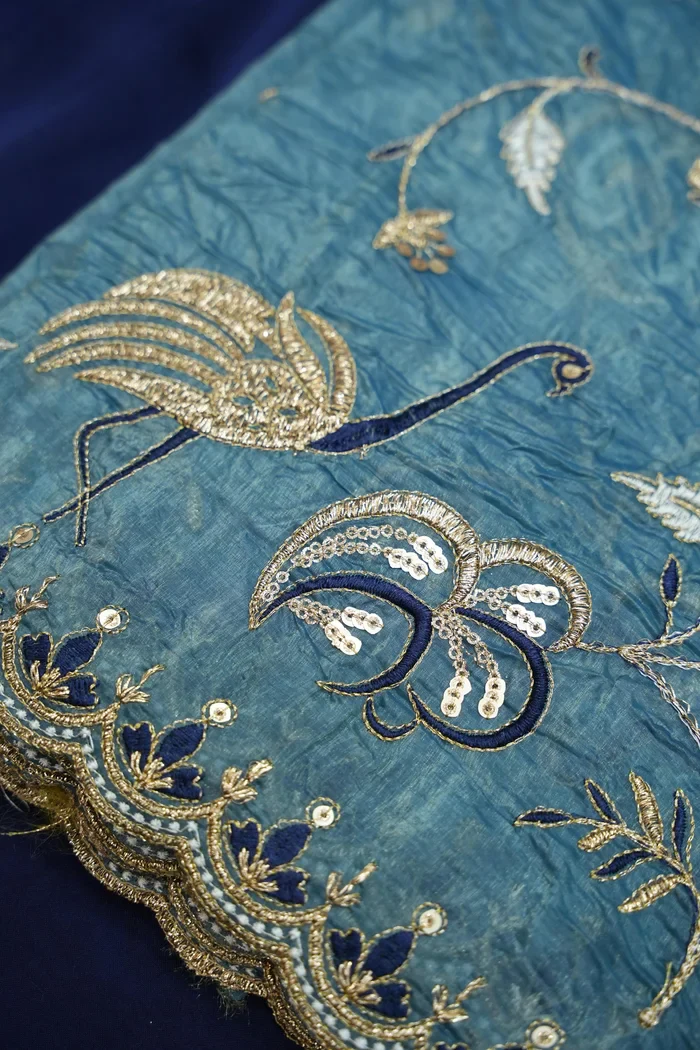 Beautiful South Indian Style Half Saree with Embroidery Blouse and Dupatta for Women | Shuturamurg - Image 44