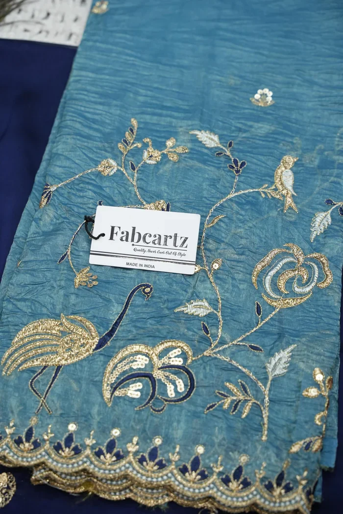 Beautiful South Indian Style Half Saree with Embroidery Blouse and Dupatta for Women | Shuturamurg - Image 45