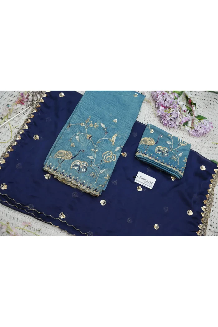 Beautiful South Indian Style Half Saree with Embroidery Blouse and Dupatta for Women | Shuturamurg - Image 46