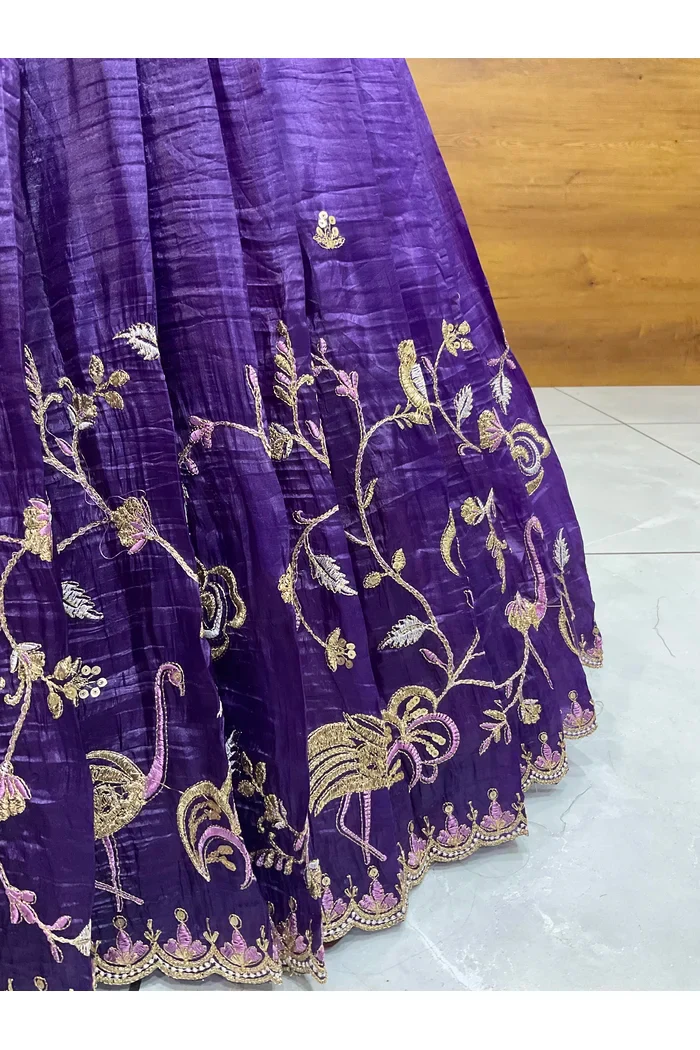 Beautiful South Indian Style Half Saree with Embroidery Blouse and Dupatta for Women | Shuturamurg - Image 6