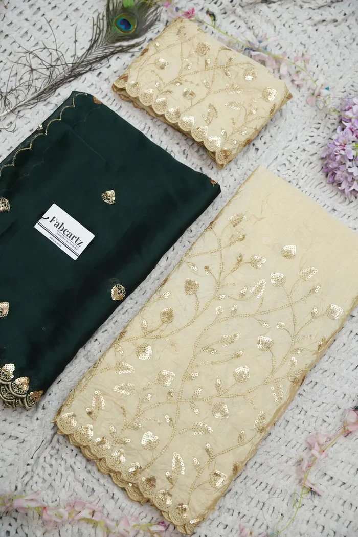 Beautiful South Indian Style Half Saree with Embroidery Blouse and Dupatta for Women | Zeel - Image 42