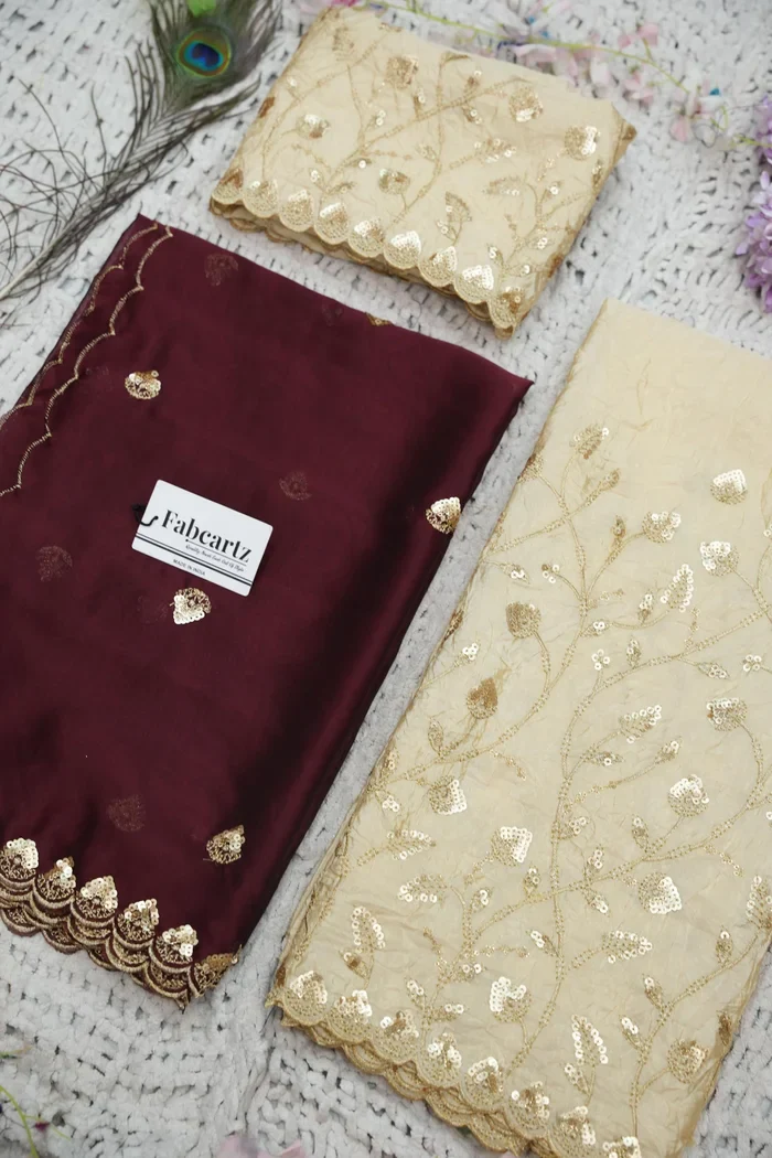 Beautiful South Indian Style Half Saree with Embroidery Blouse and Dupatta for Women | Zeel - Image 51