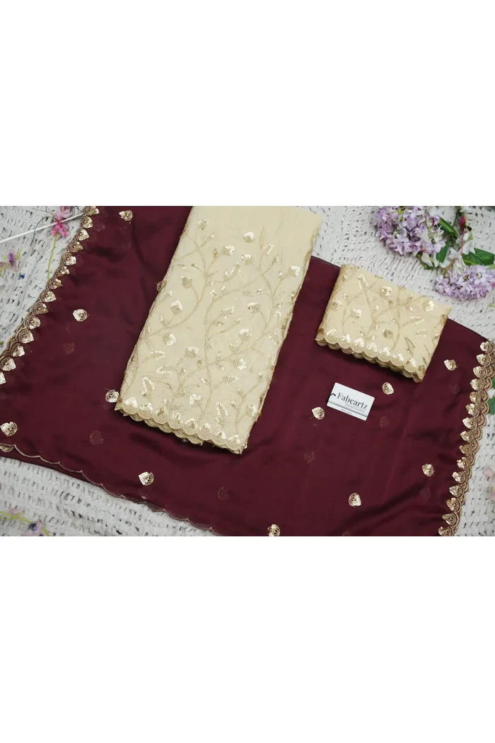 Beautiful South Indian Style Half Saree with Embroidery Blouse and Dupatta for Women | Zeel - Image 54