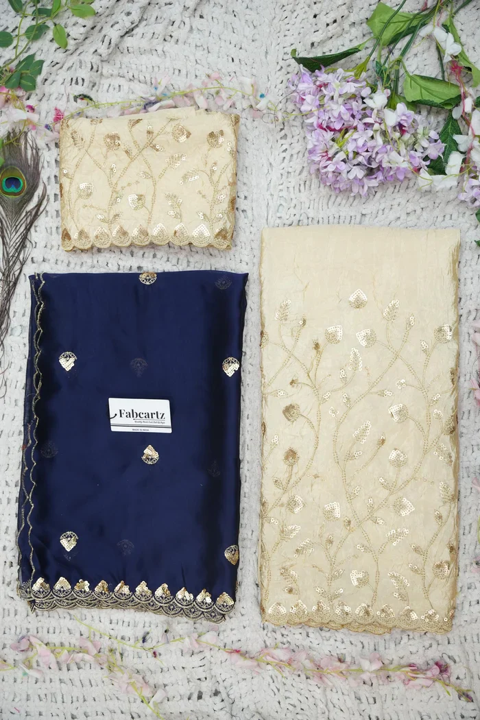 Beautiful South Indian Style Half Saree with Embroidery Blouse and Dupatta for Women | Zeel - Image 58