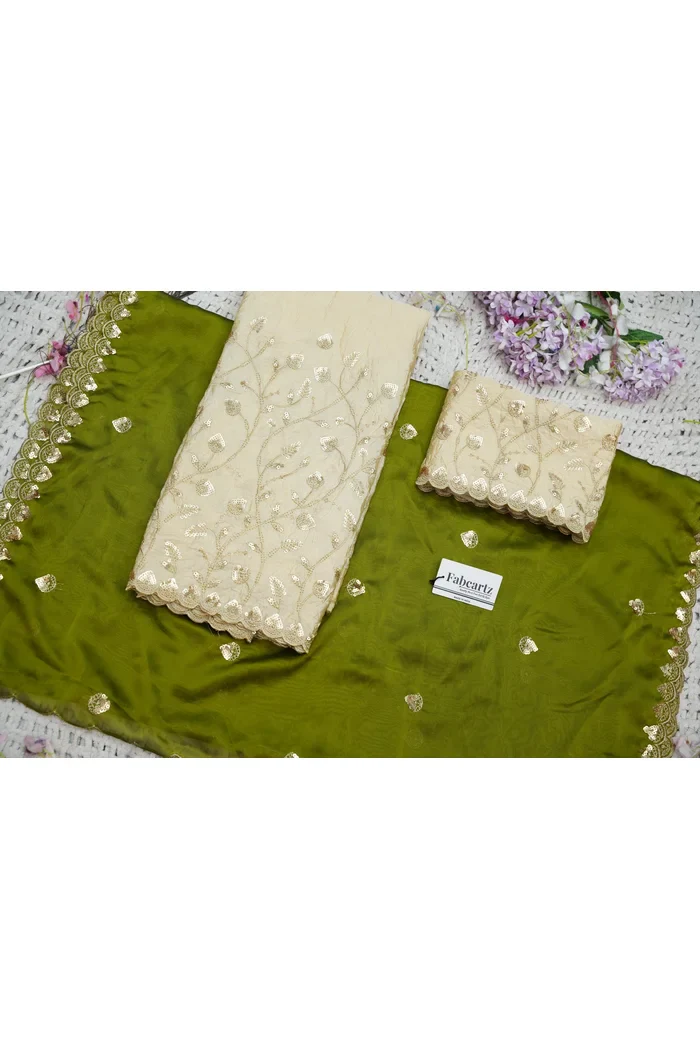 Beautiful South Indian Style Half Saree with Embroidery Blouse and Dupatta for Women | Zeel - Image 72