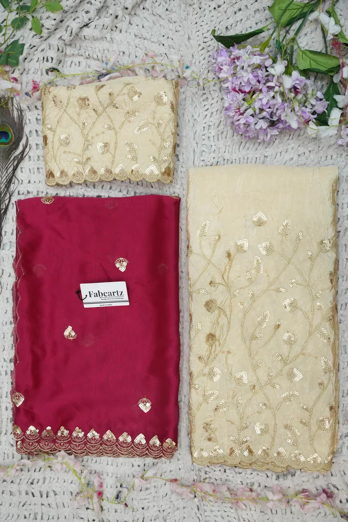 Beautiful South Indian Style Half Saree with Embroidery Blouse and Dupatta for Women | Zeel - Image 76