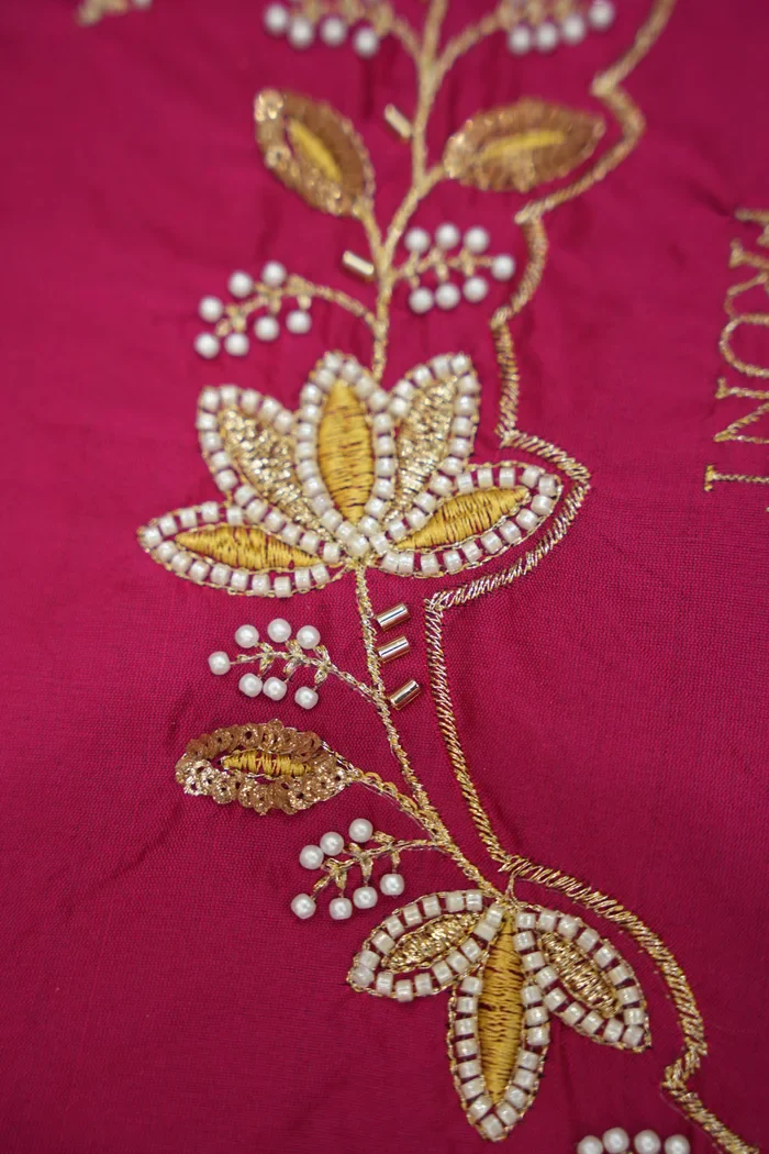 Beautiful South Indian Style Half Saree with Hand Work & Beads Work Blouse and Dupatta for Women | Meghnath - Image 63