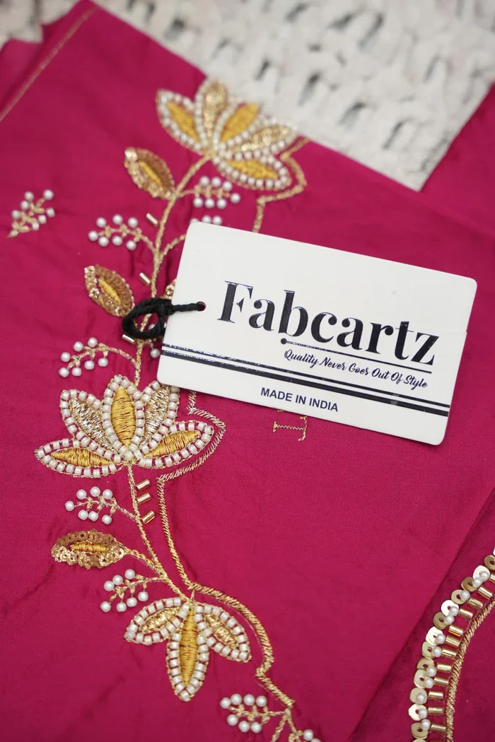 Beautiful South Indian Style Half Saree with Hand Work & Beads Work Blouse and Dupatta for Women | Meghnath - Image 65
