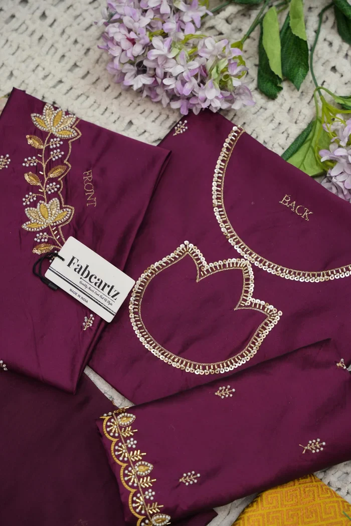 Beautiful South Indian Style Half Saree with Hand Work & Beads Work Blouse and Dupatta for Women | Meghnath - Image 74