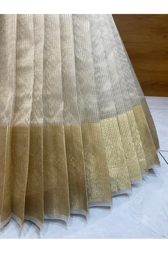 Beautiful South Indian Style Half Saree with Hand Work Blouse and Dupatta for Women | BiliPatra - Image 30