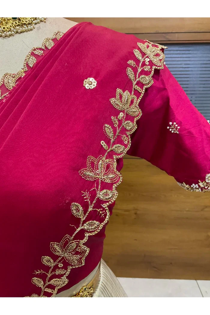 Beautiful South Indian Style Half Saree with Hand Work Blouse and Dupatta for Women | BiliPatra - Image 45