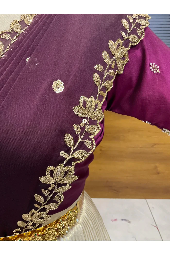 Beautiful South Indian Style Half Saree with Hand Work Blouse and Dupatta for Women | BiliPatra - Image 53