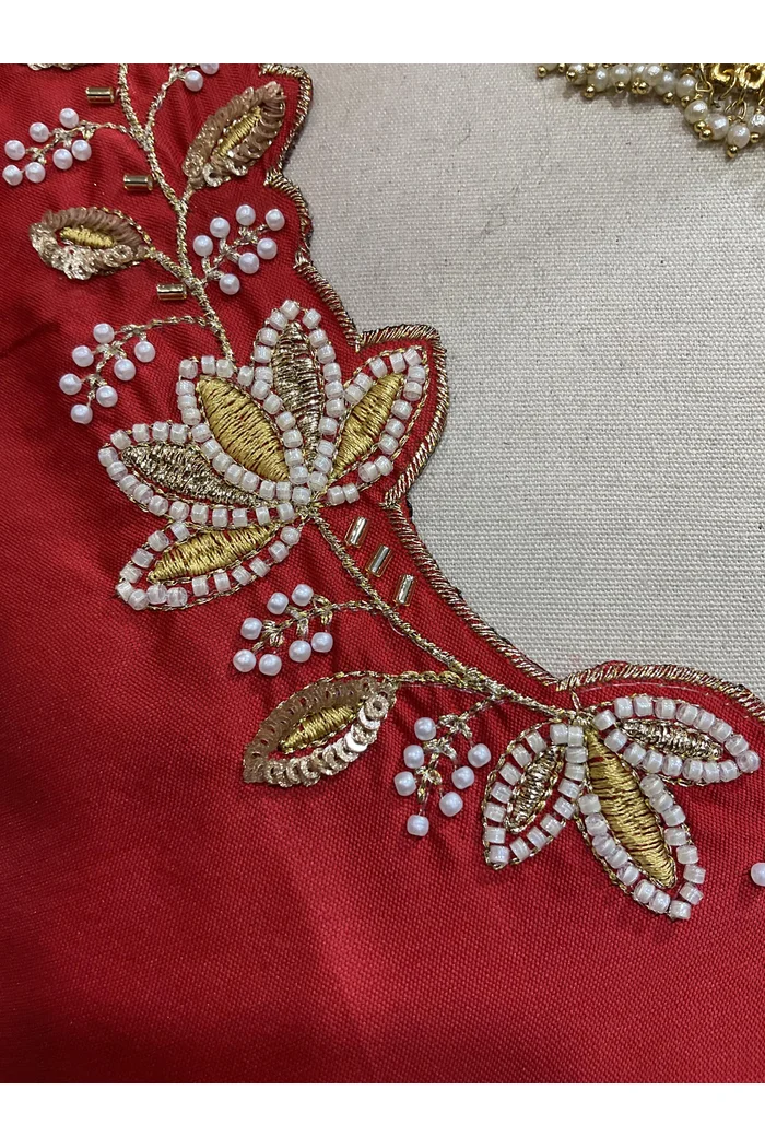 Beautiful South Indian Style Half Saree with Hand Work Blouse and Dupatta for Women | BiliPatra - Image 61