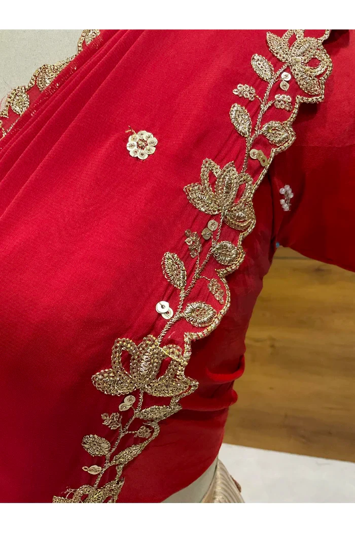 Beautiful South Indian Style Half Saree with Hand Work Blouse and Dupatta for Women | BiliPatra - Image 63
