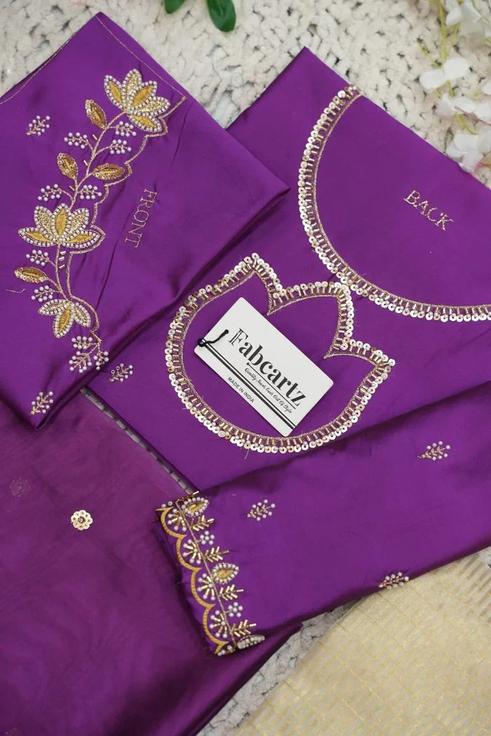 Beautiful South Indian Style Half Saree with Hand Work Blouse and Dupatta for Women | BiliPatra - Image 84