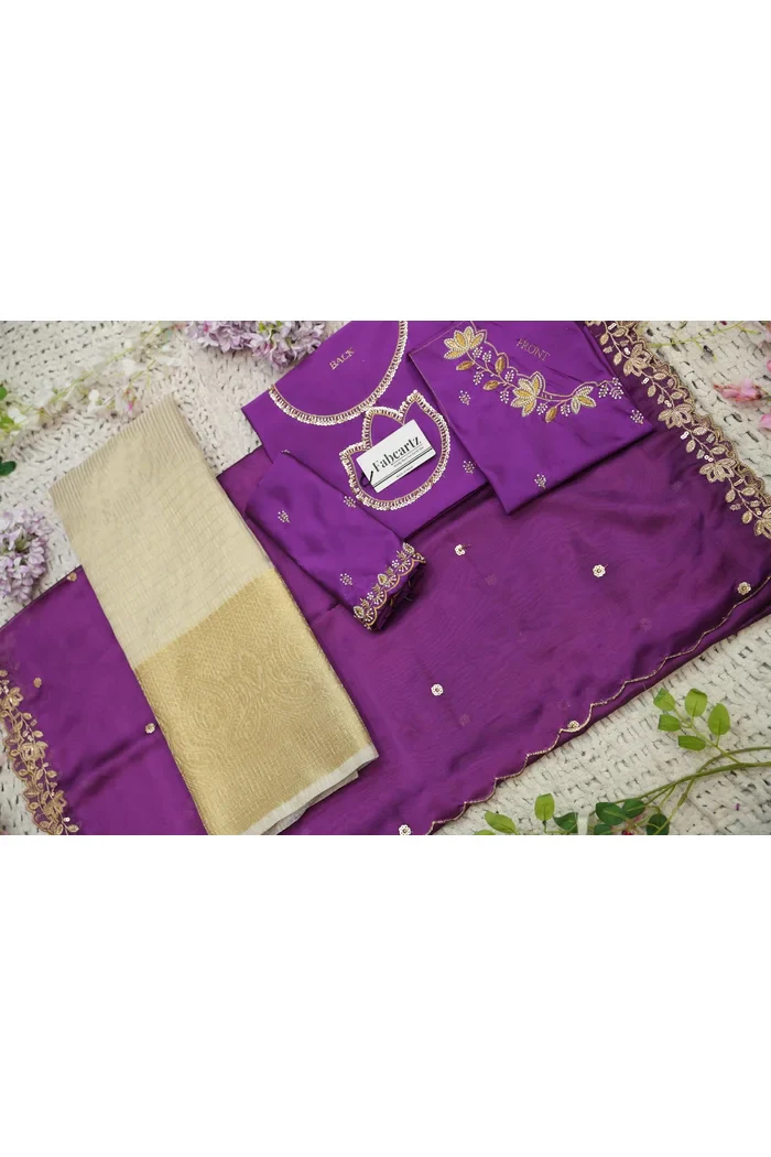Beautiful South Indian Style Half Saree with Hand Work Blouse and Dupatta for Women | BiliPatra - Image 86