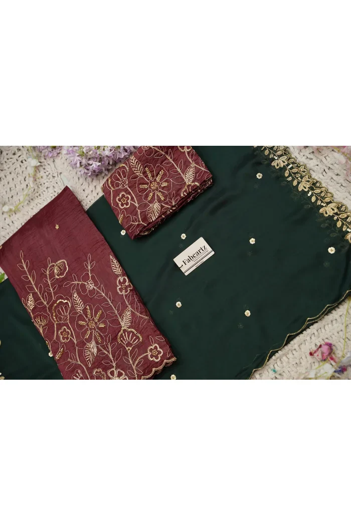 Beautiful South Indian Style Gold Crush Half Saree with Embroidery Blouse and Dupatta for Women | SitaRamam - Image 68