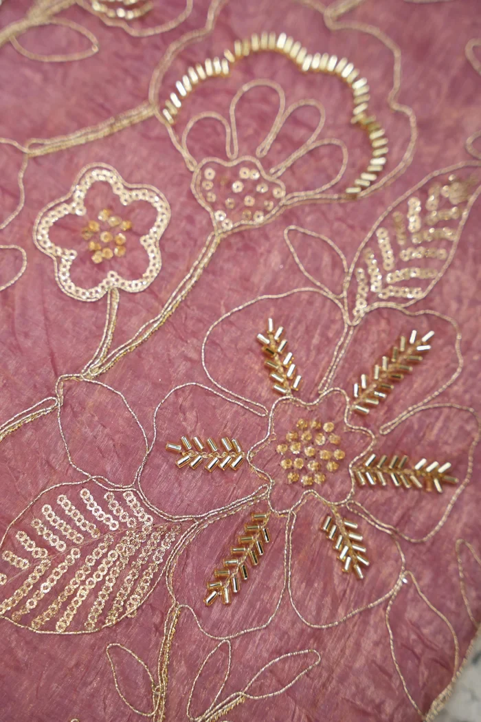 Beautiful South Indian Style Gold Crush Half Saree with Embroidery Blouse and Dupatta for Women | SitaRamam - Image 75