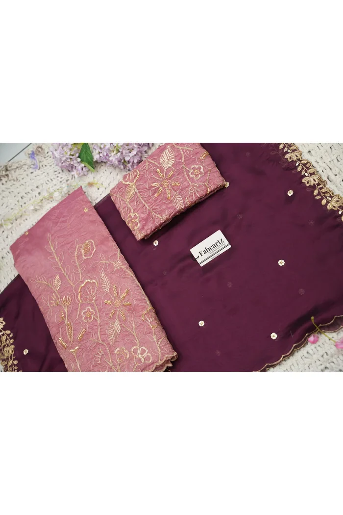 Beautiful South Indian Style Gold Crush Half Saree with Embroidery Blouse and Dupatta for Women | SitaRamam - Image 77