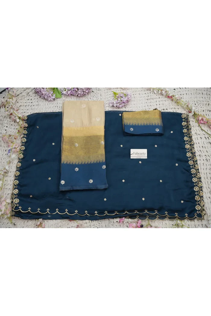 Beautiful South Indian Style Unstitch Half Saree with Blouse and Hand Work Rangoli Dupatta for Women | Dharani - Image 101