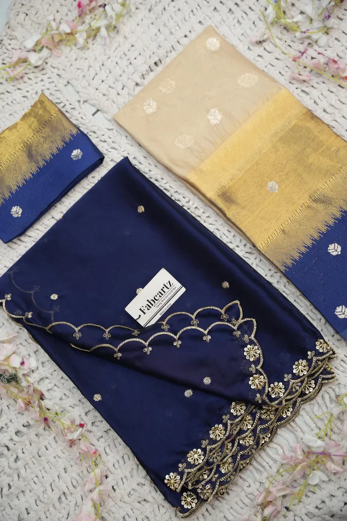 Beautiful South Indian Style Unstitch Half Saree with Blouse and Hand Work Rangoli Dupatta for Women | Dharani - Image 105