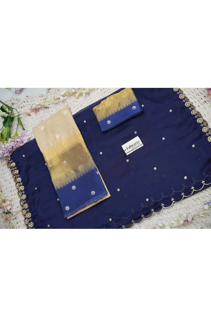 Beautiful South Indian Style Unstitch Half Saree with Blouse and Hand Work Rangoli Dupatta for Women | Dharani - Image 108