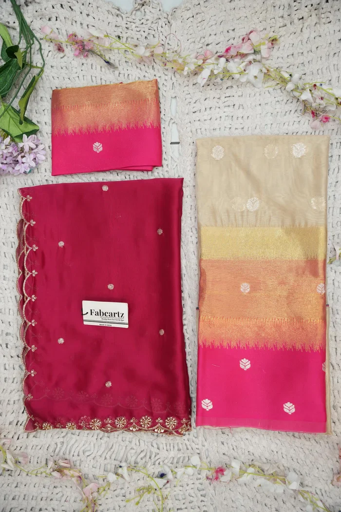 Beautiful South Indian Style Unstitch Half Saree with Blouse and Hand Work Rangoli Dupatta for Women | Dharani - Image 128
