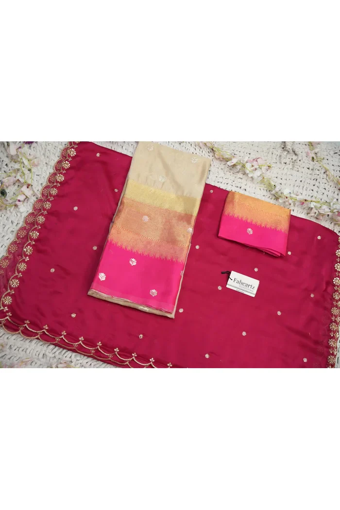 Beautiful South Indian Style Unstitch Half Saree with Blouse and Hand Work Rangoli Dupatta for Women | Dharani - Image 131