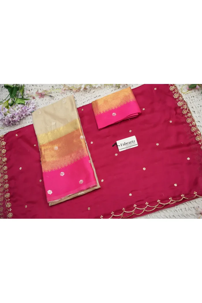 Beautiful South Indian Style Unstitch Half Saree with Blouse and Hand Work Rangoli Dupatta for Women | Dharani - Image 132
